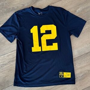 Valia Dark Blue T-Shirt with Yellow Number Graphic